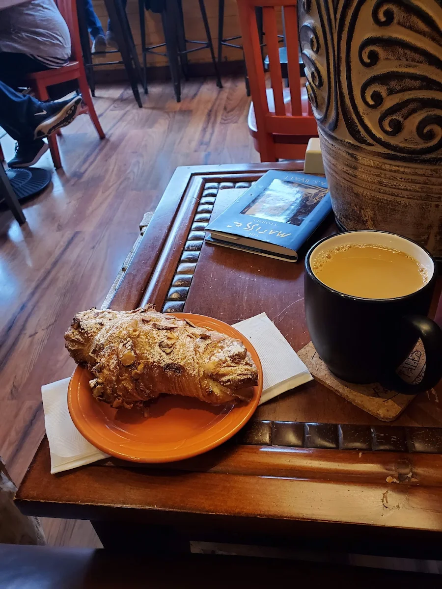 Almond Croissant with Coffee