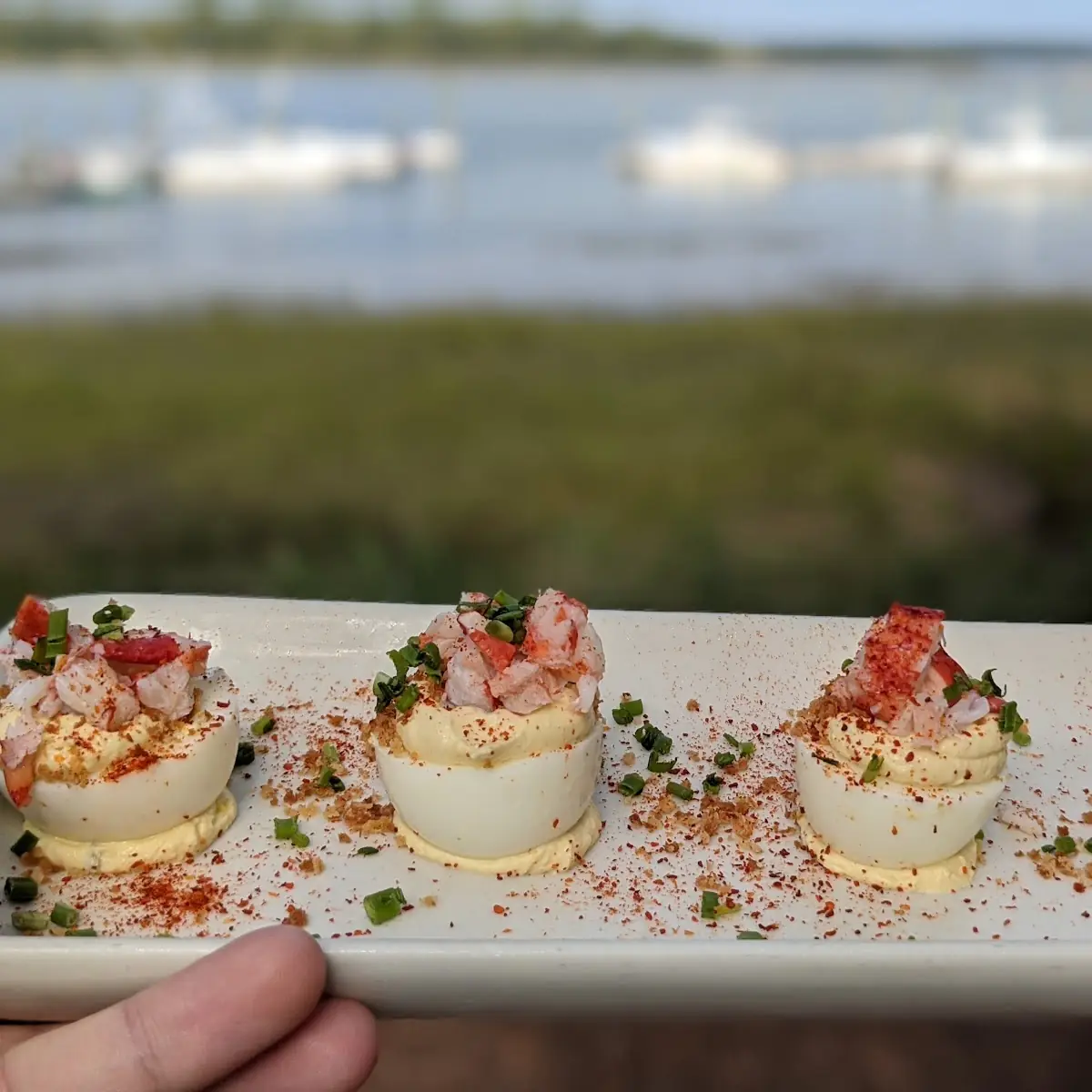 Seared Tuna Deviled Eggs
