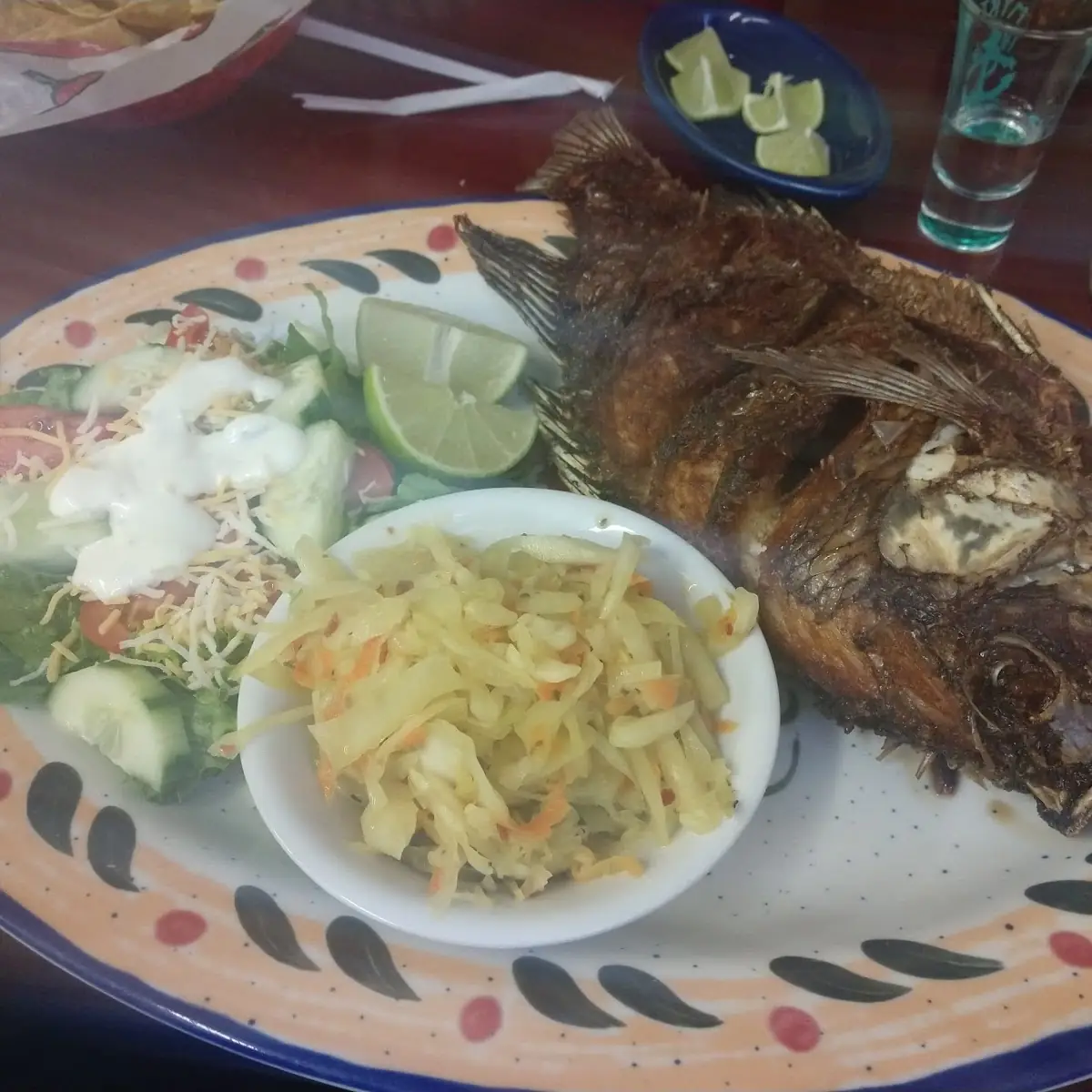 Fried Tilapia with Rice Beans