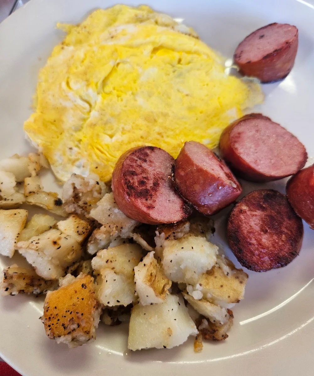 Kielbasa and Eggs and Toast