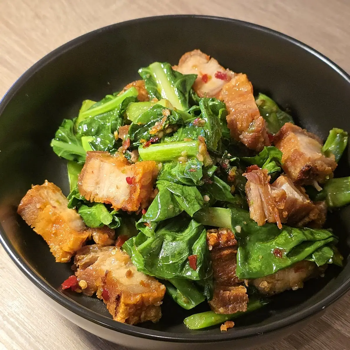 Chinese Broccoli with Crispy Pork Belly