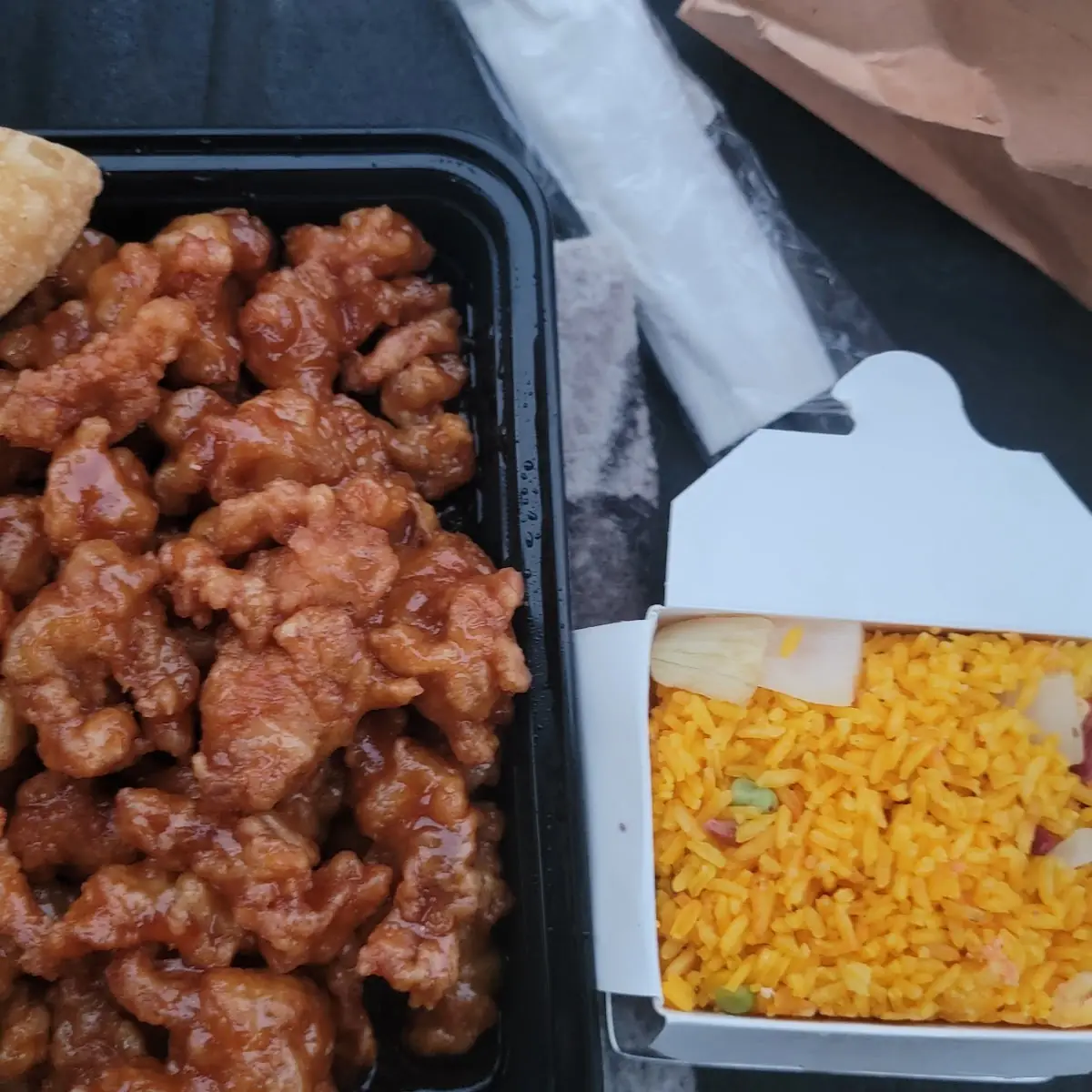Honey Chicken with Fried Rice