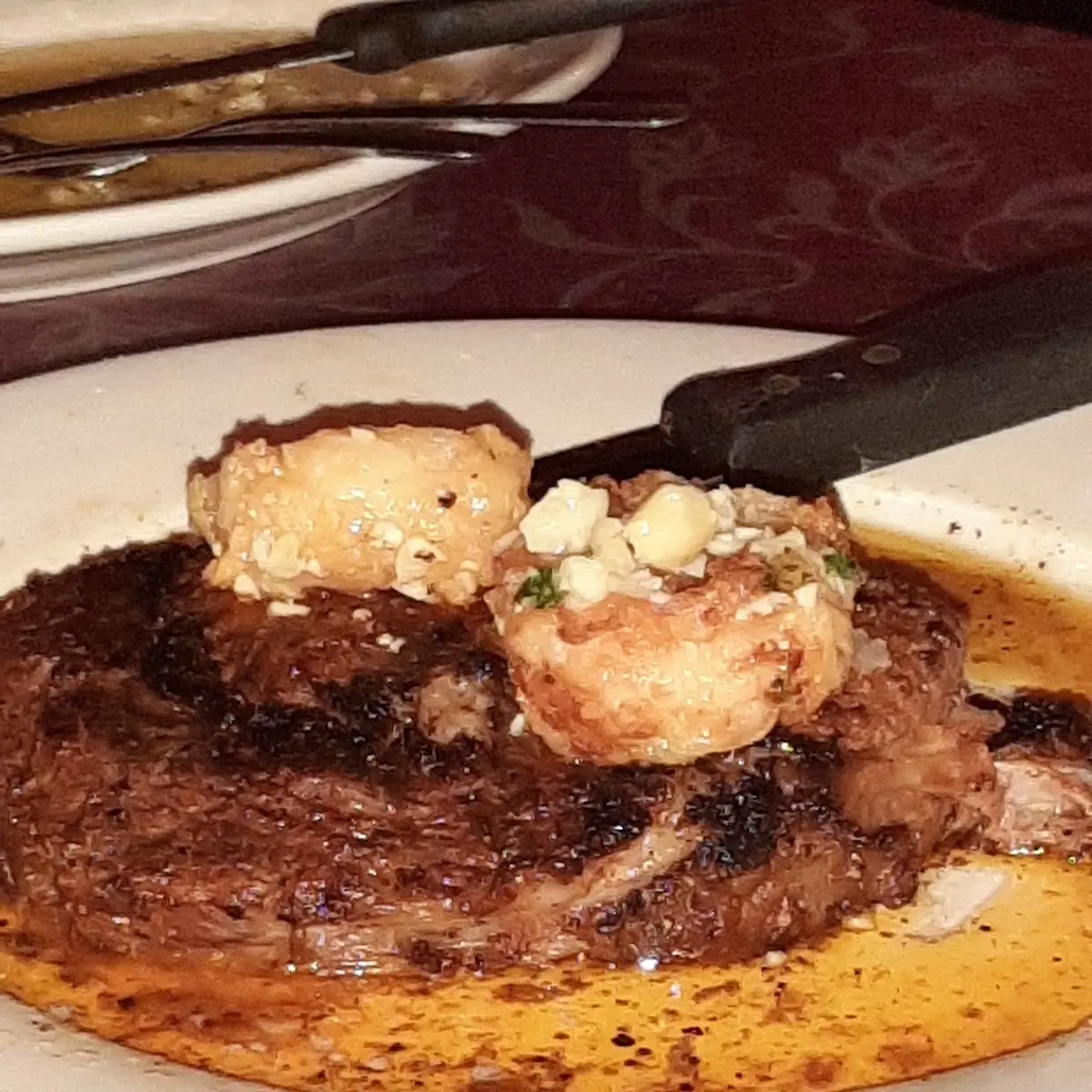 Ribeye Steakw Shrimp Scampi
