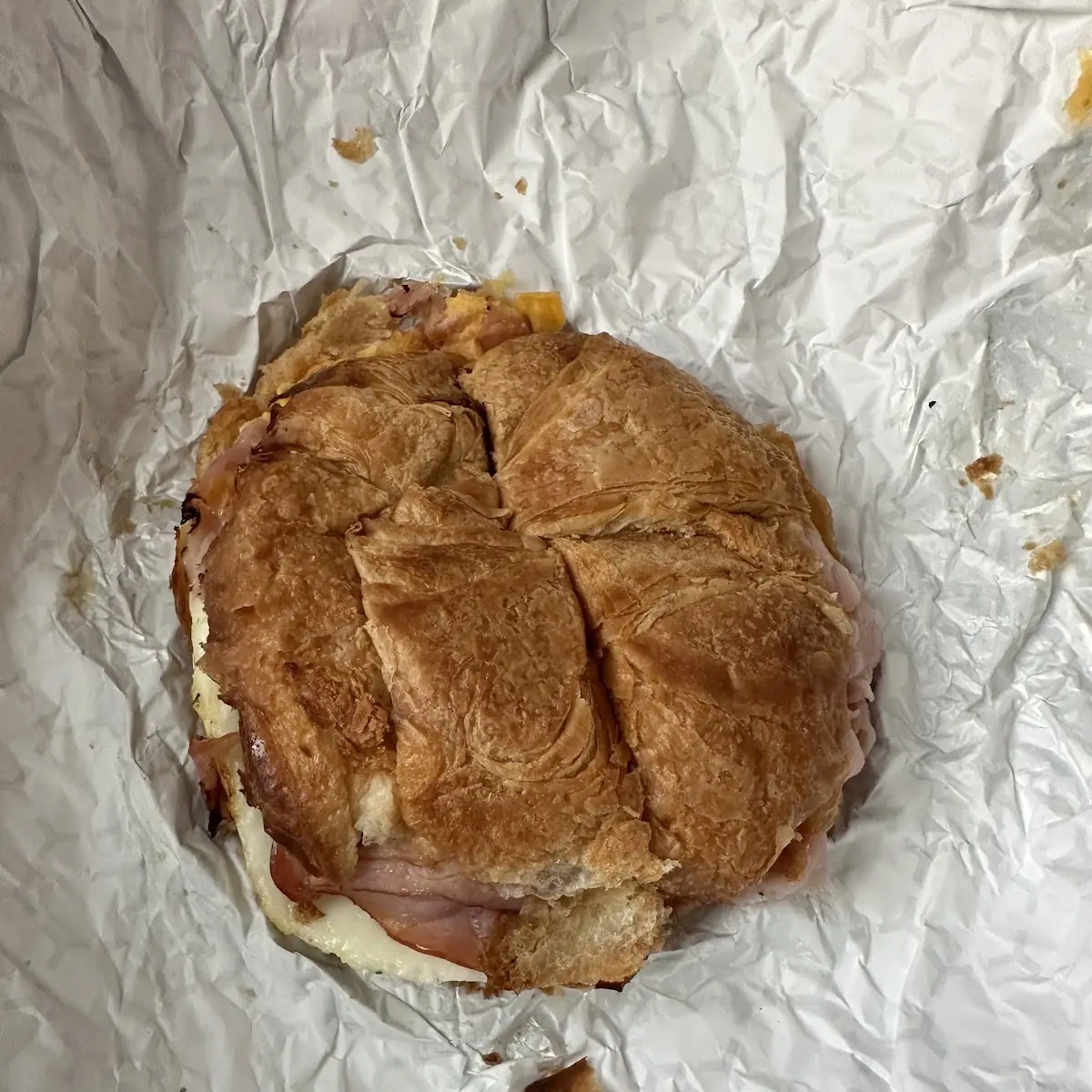 Ham Egg and Cheese Croissant Sandwich