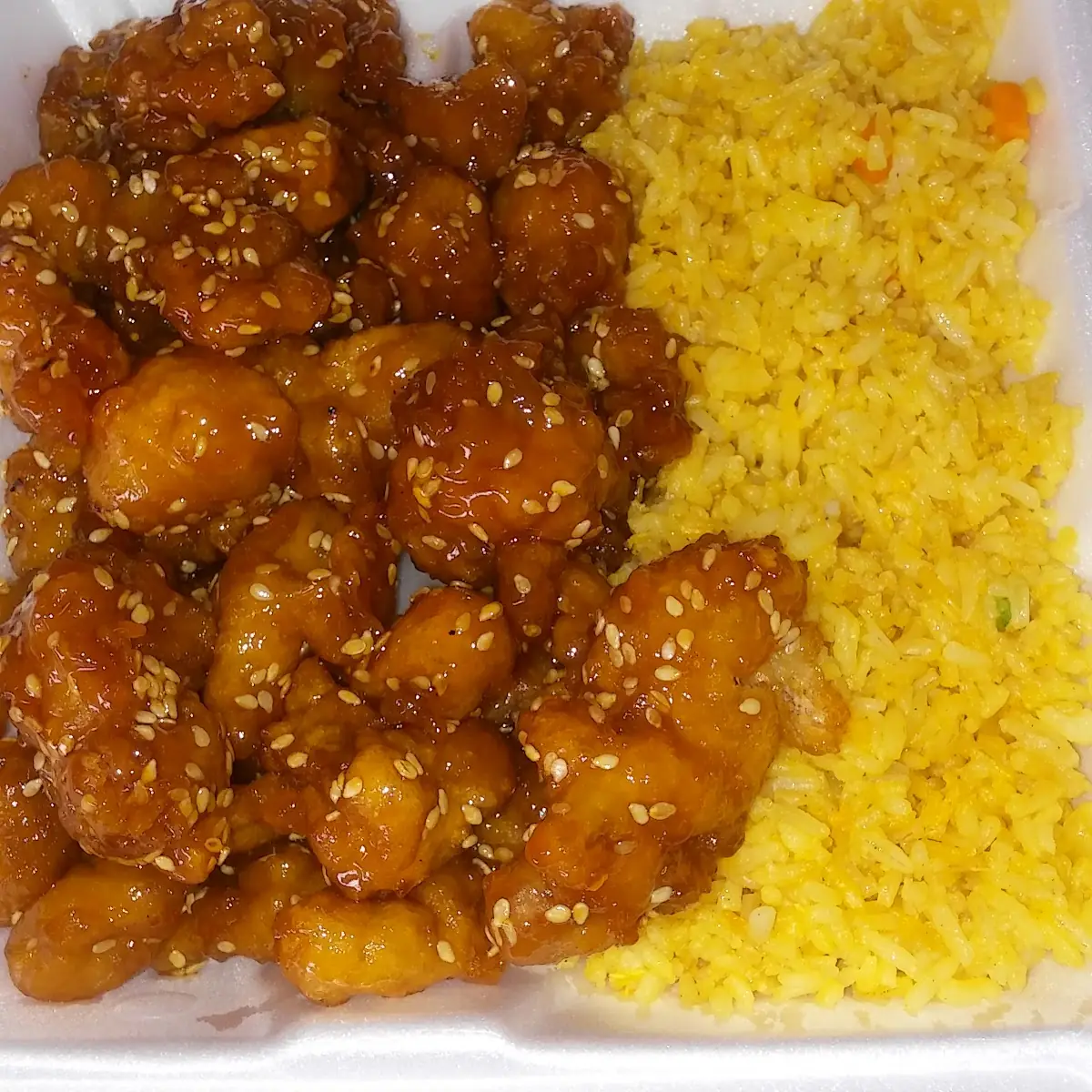 Sesame Chicken with Fried Rice