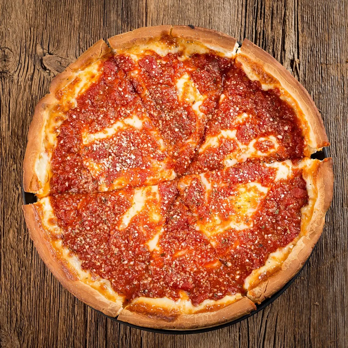 Chicago Style Deep Dish Cheese Pizza