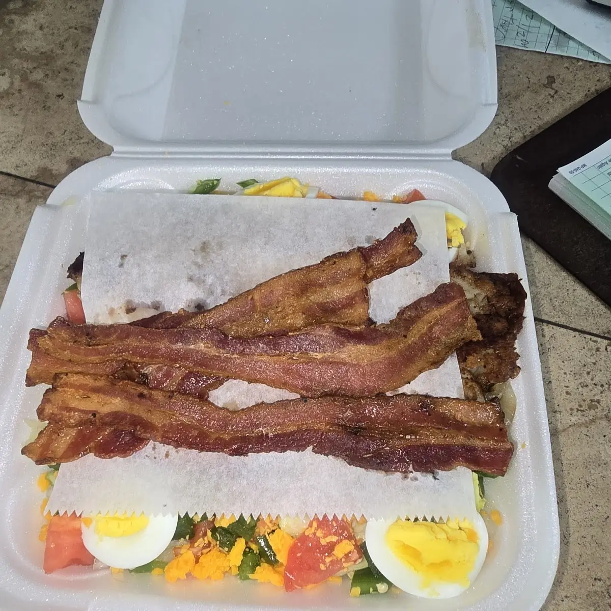 Grilled Tilapia Salad with Bacon