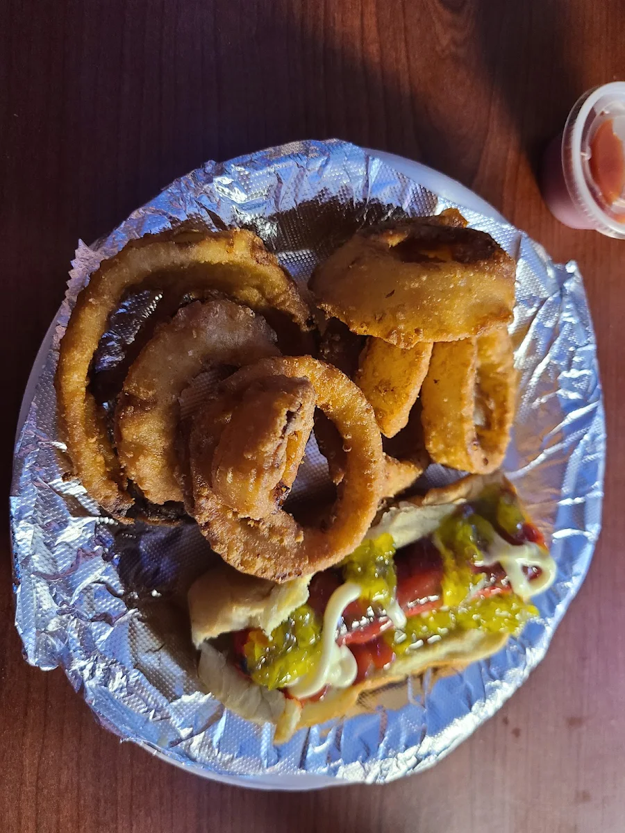 Hot Dog and Onion Rings