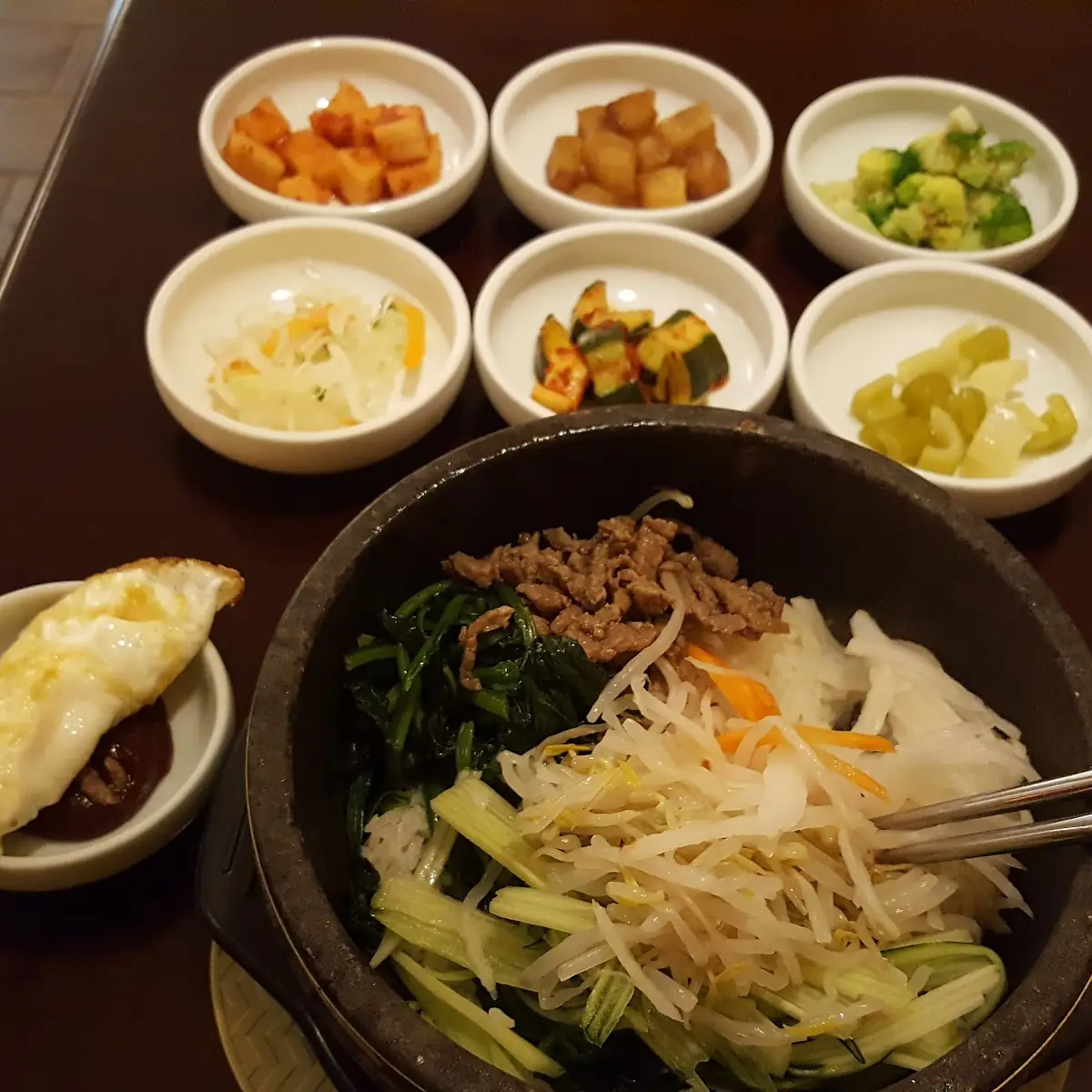 Dolsot Bibimbap and Banchan