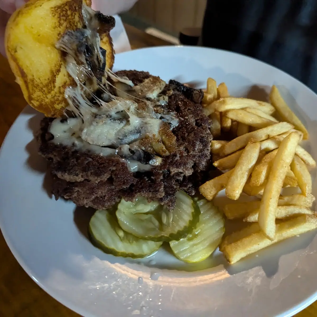 Mushroom Swiss Smash Burger