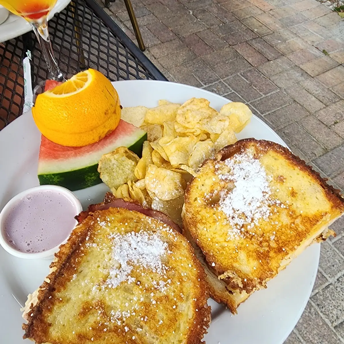 Challah French Toast with Cinnamon Apple & Pecans