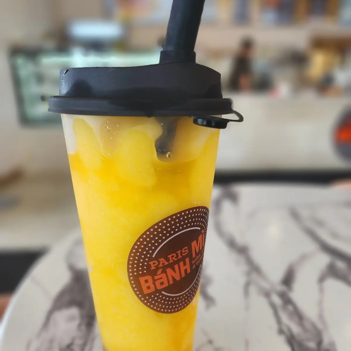 Mango Slush with Mango Popping Pearls