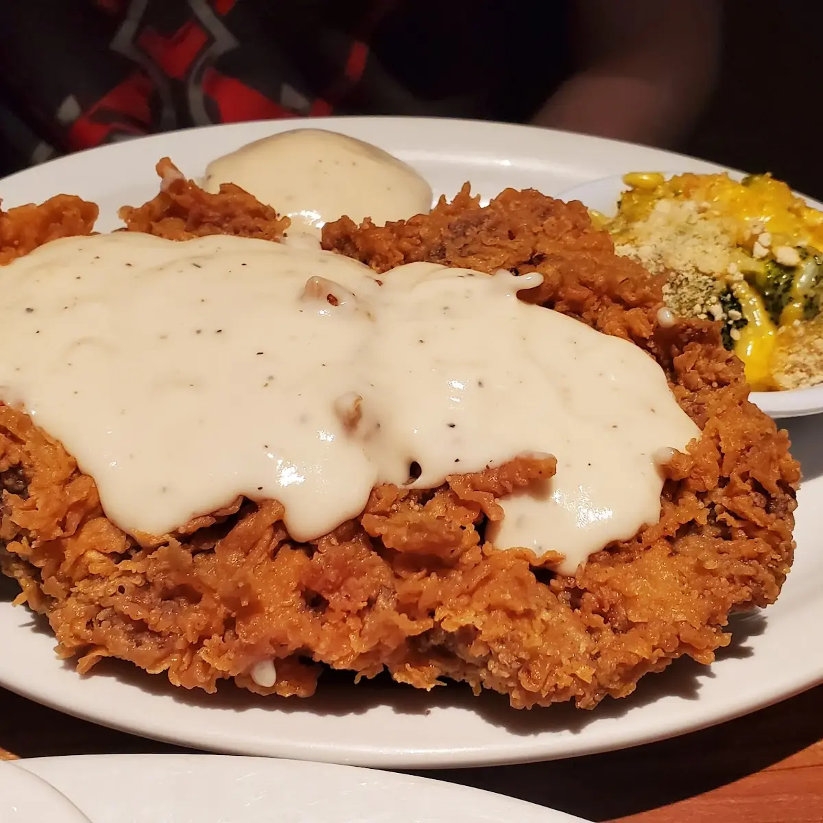 Country Fried Chicken with Corn and Mashed Potatoes with Gravy