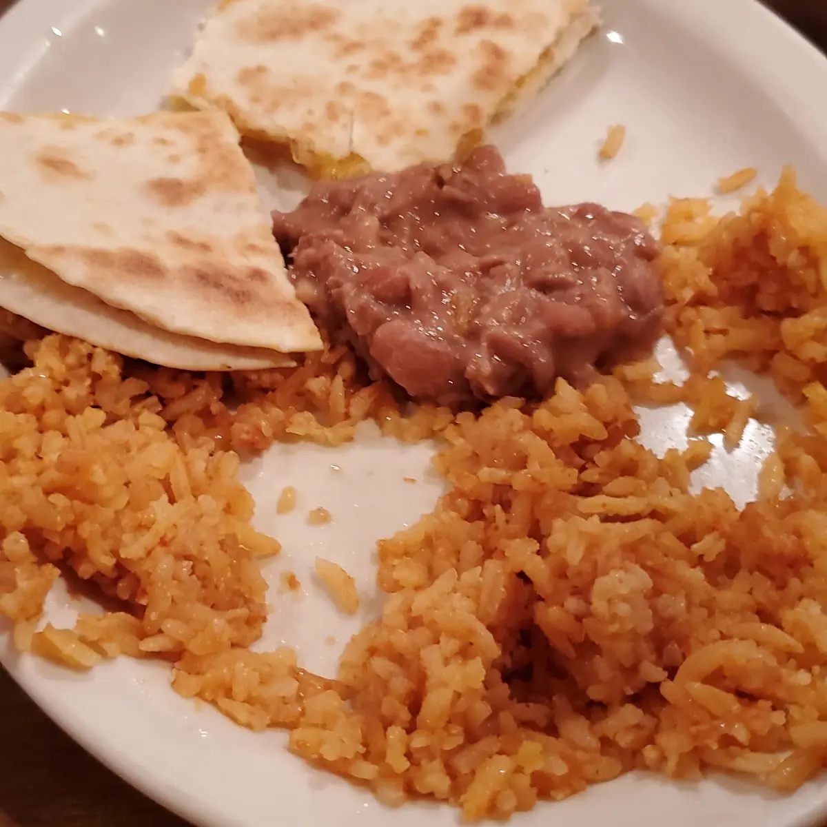 Small Quesadilla Cheese Only w Rice & Beans