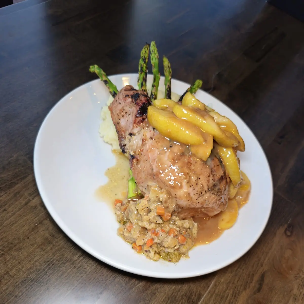 Scrapple Stuffed Pork Chop