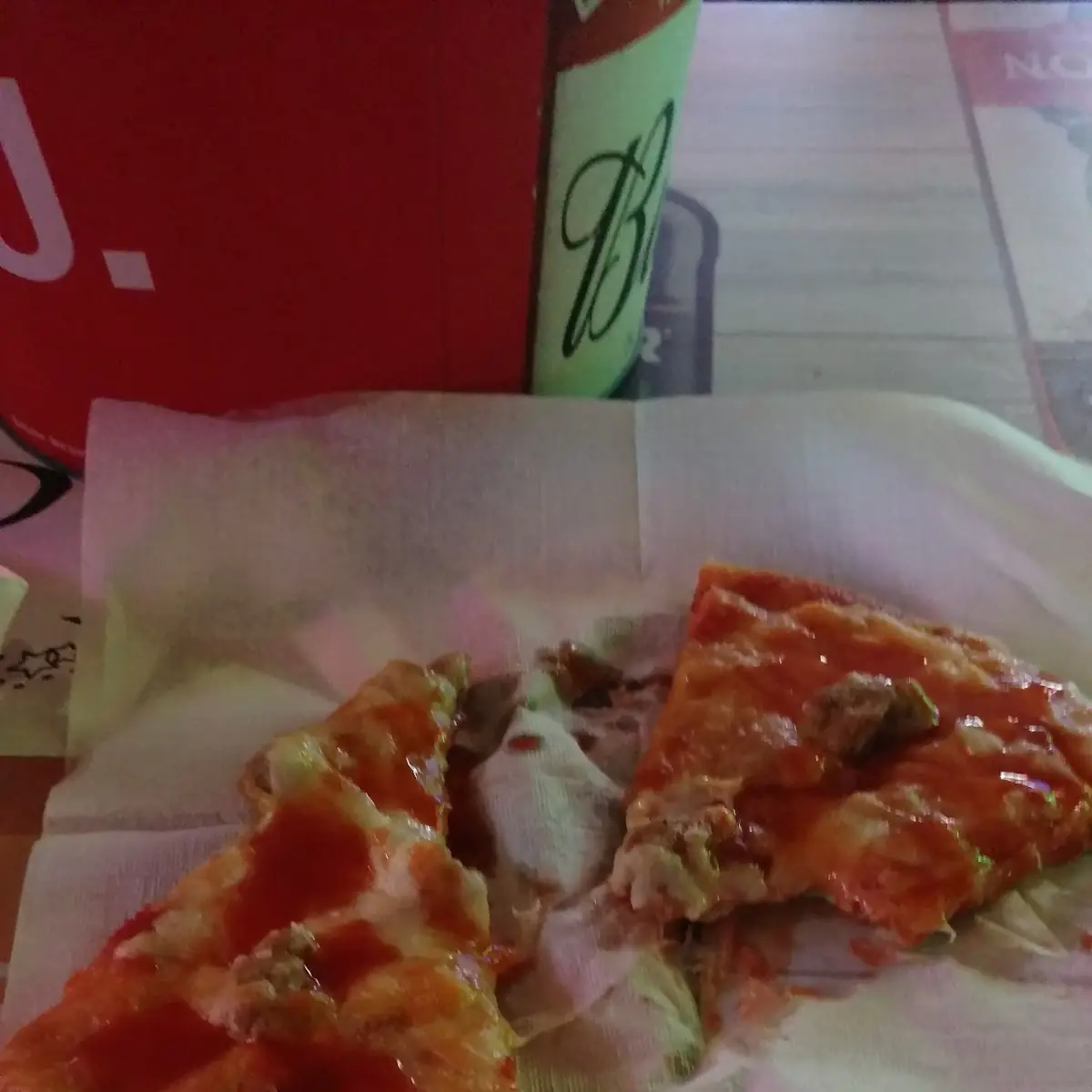 Sausage Pizza with Hot Sauce