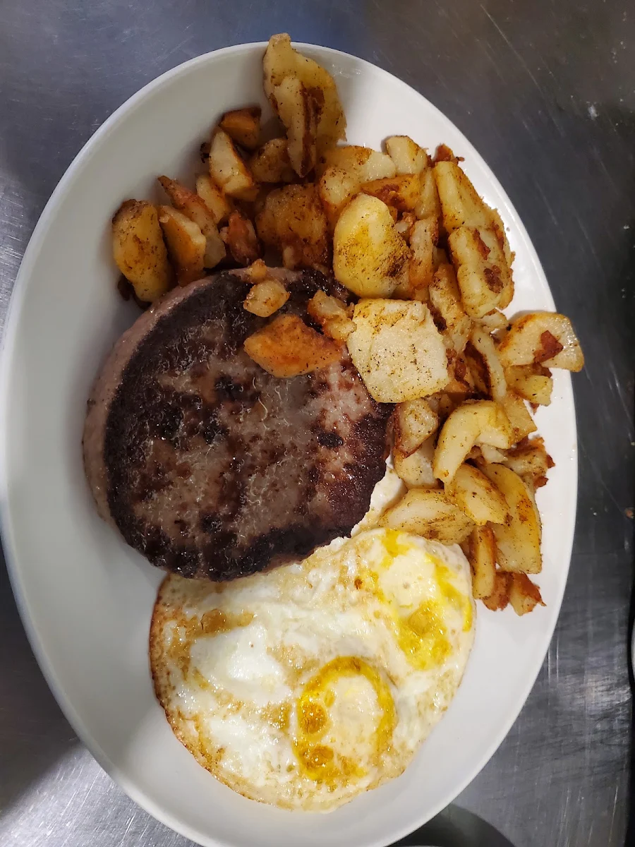 Hamburger Steak and Eggs, Northway Restaurant & Truck Stop