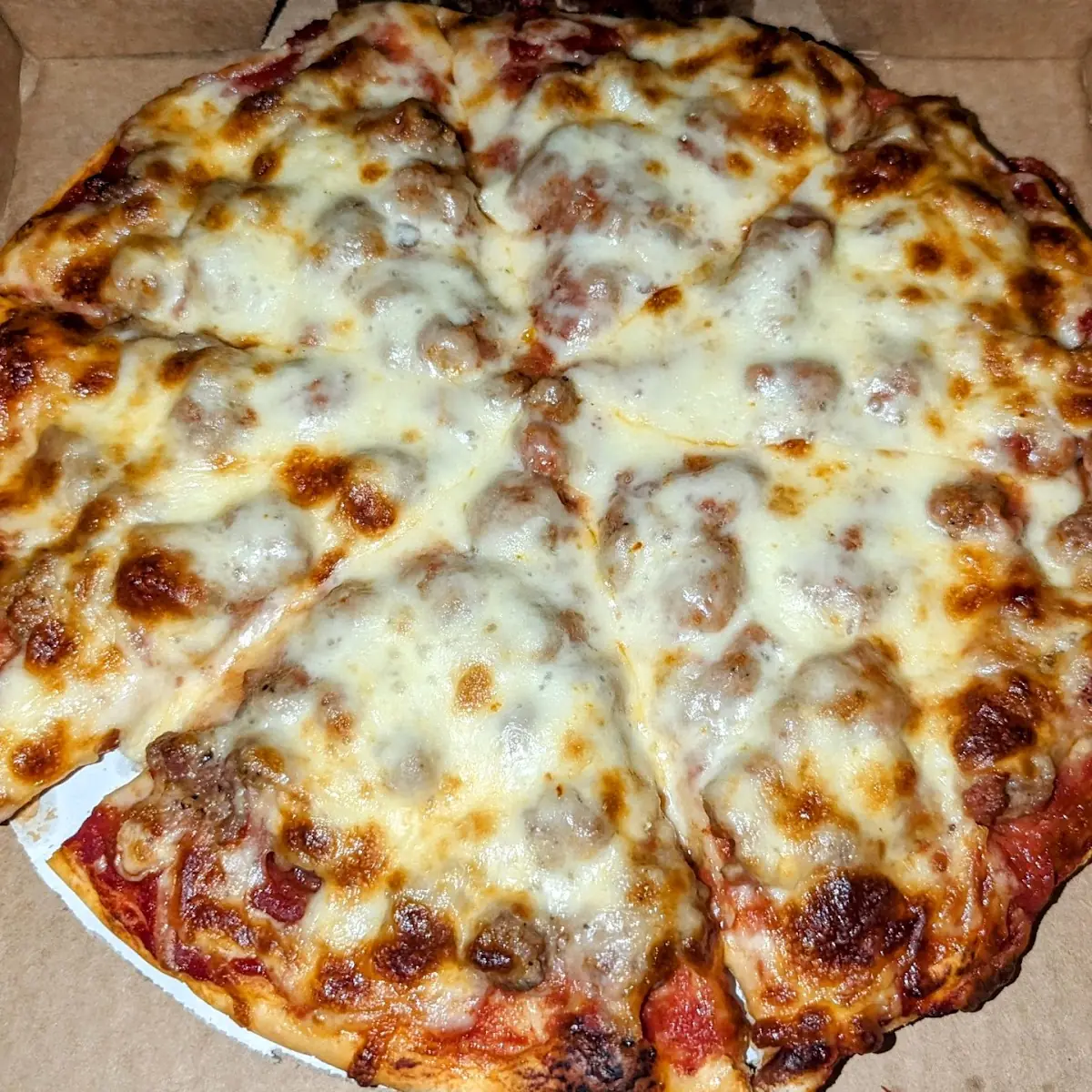 Sausage and Cheese Pizza