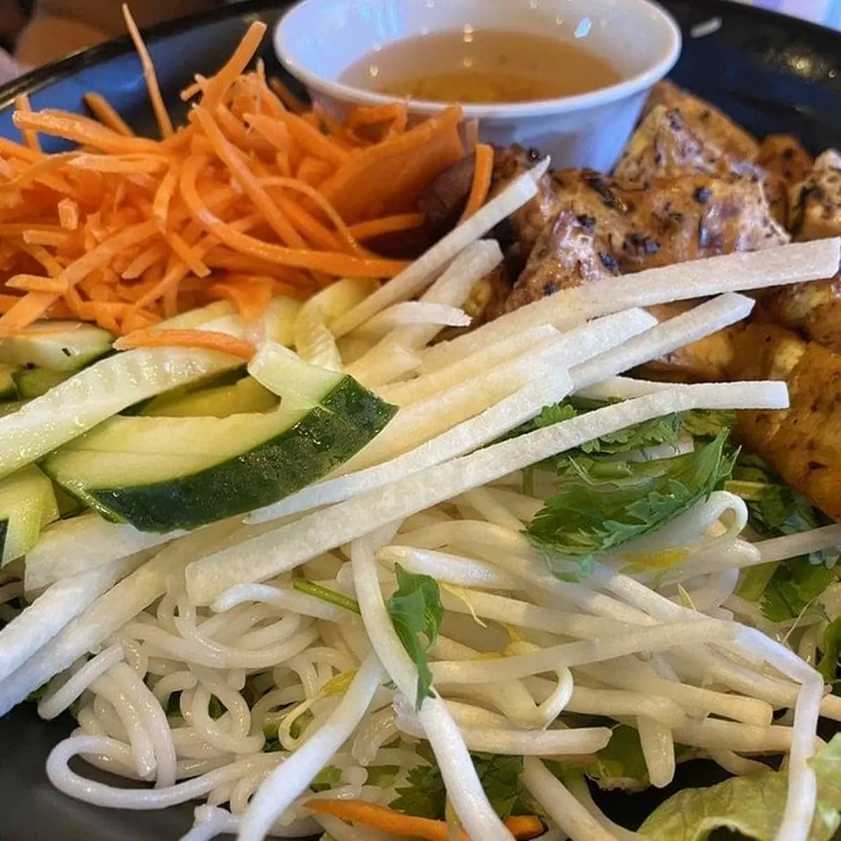 Vermicelli Noodles with Pork Egg Rolls