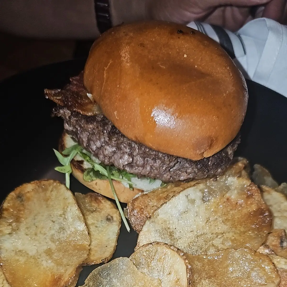 Burger and Homemade Chips
