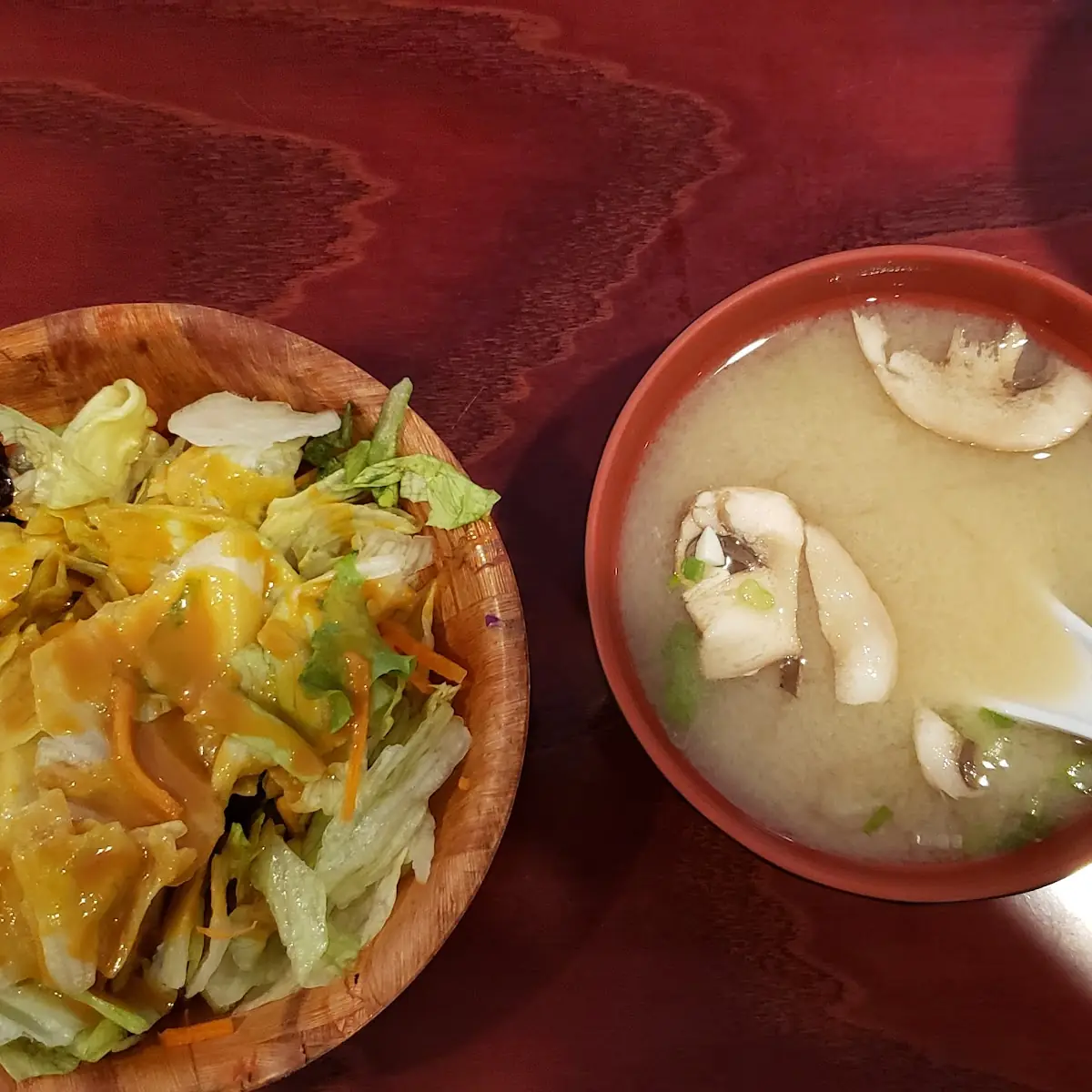 Salad and Miso Soup That Came
