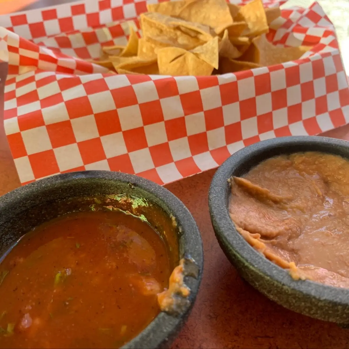 Free Chips and Salsa and Refried Beans