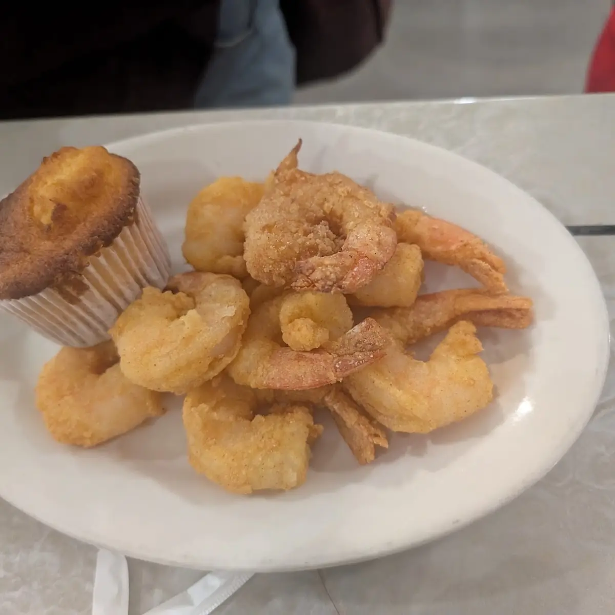 Fried Shrimp and Corn Bread