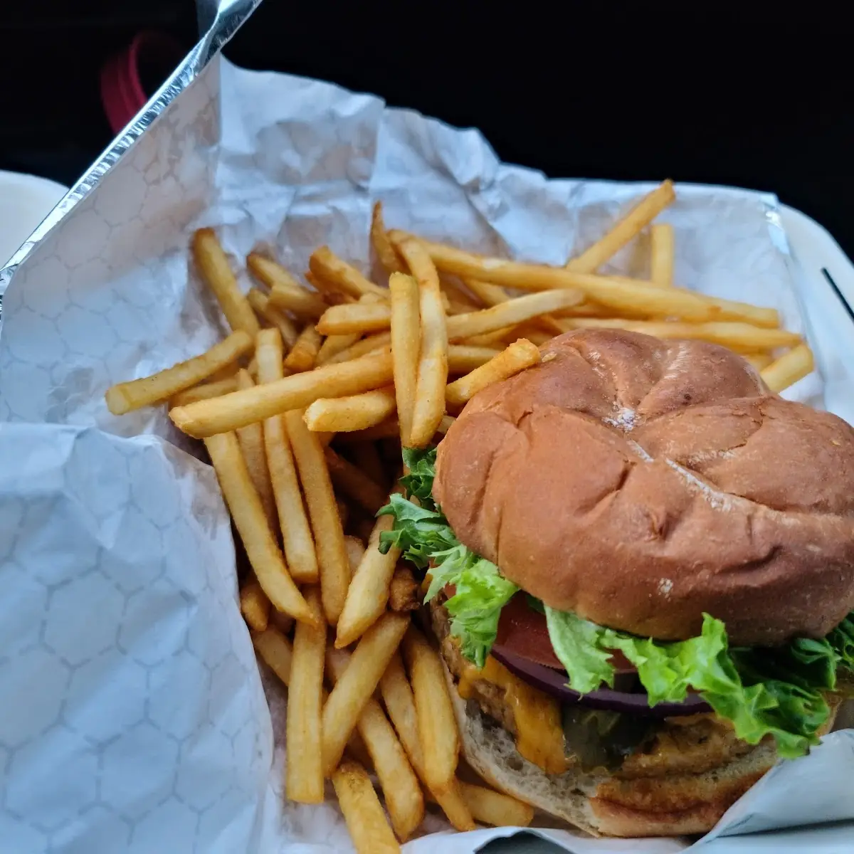 Veggie Burger and Fries