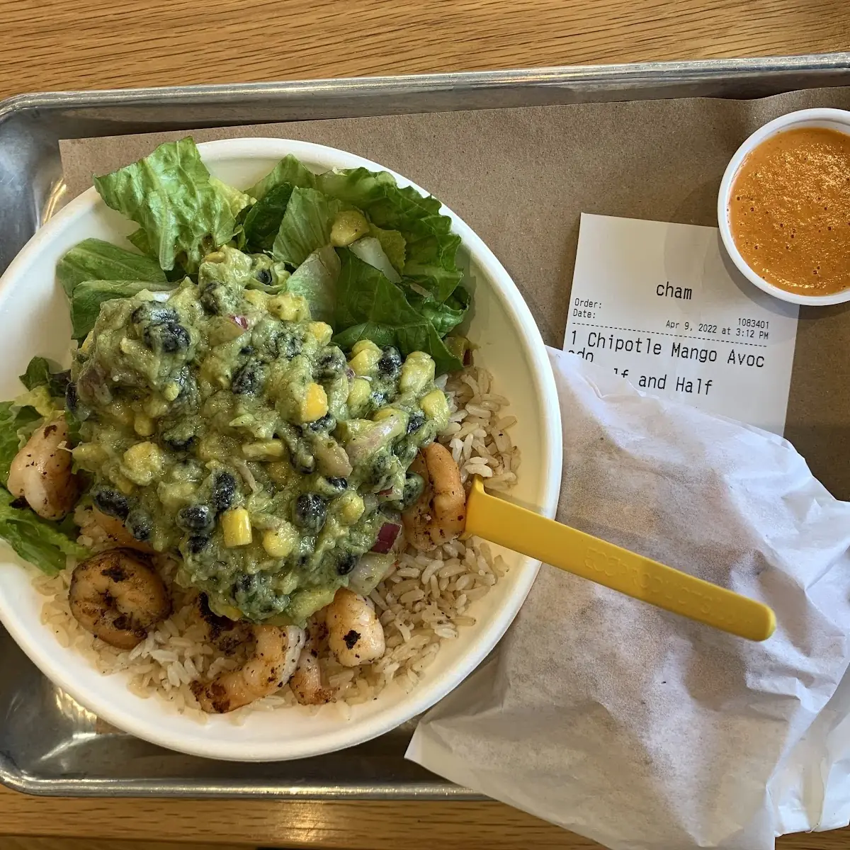 Chipotle Mango Avocado Grilled Shrimp Bowl