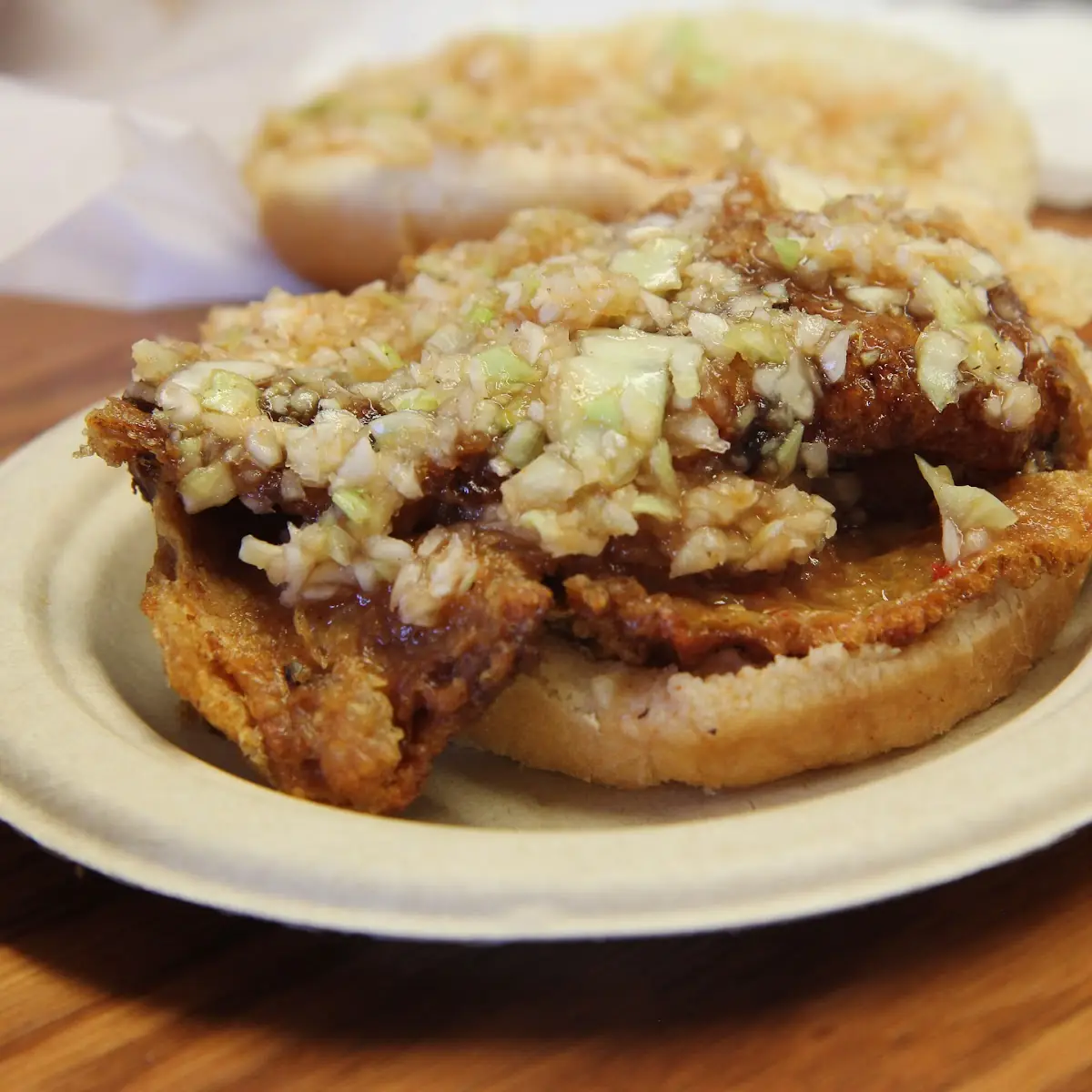 Pork Skin Sandwich with Slaw