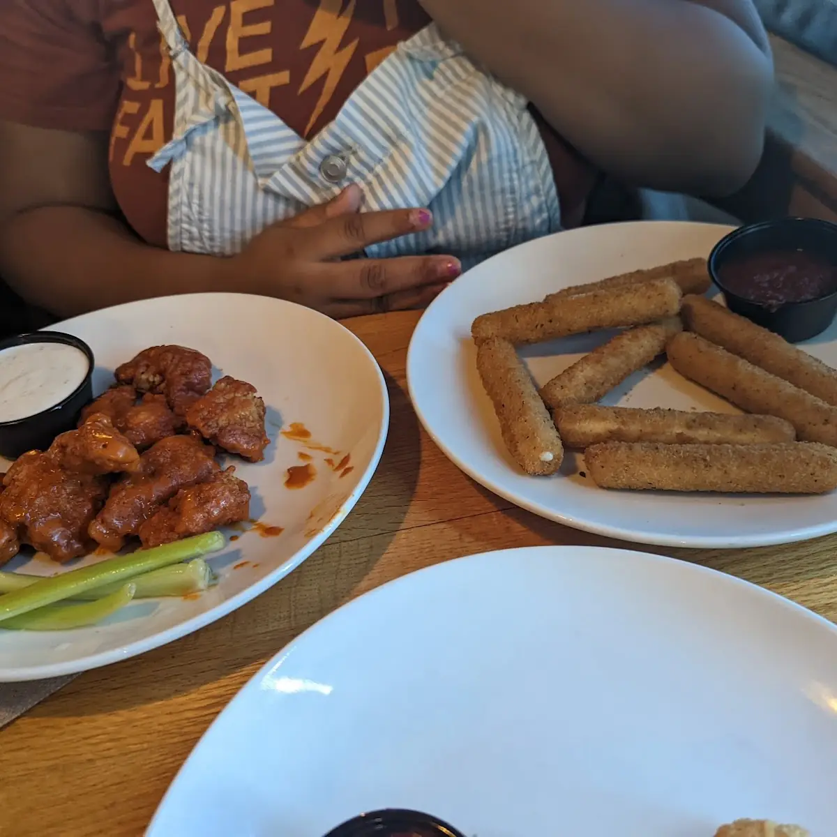 Wings and Mozzarella Cheese Sticks