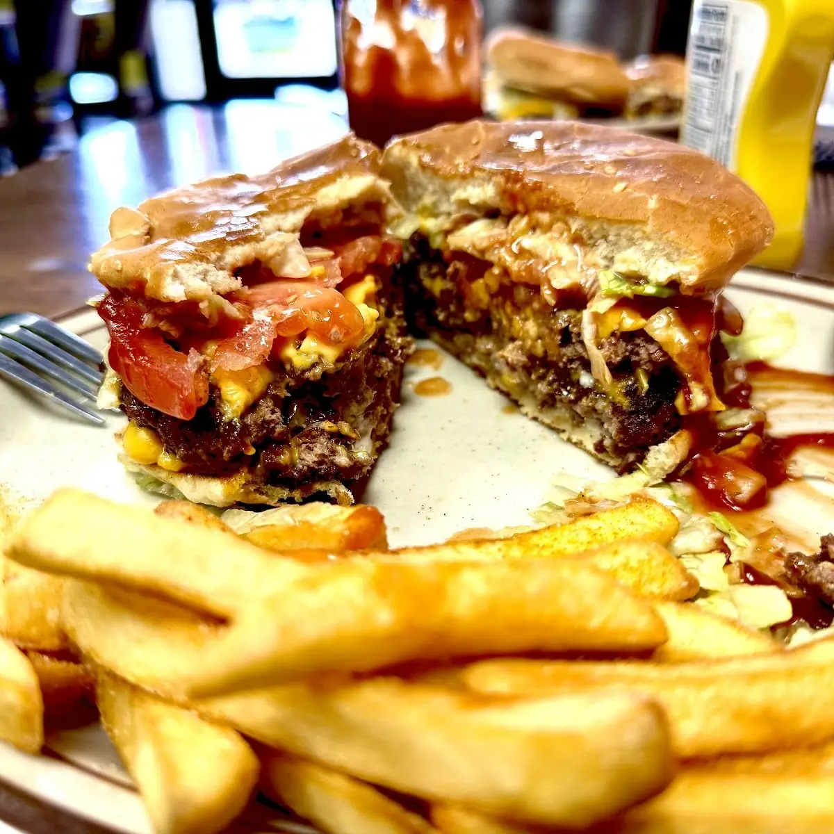 Double Cheeseburger and Fries