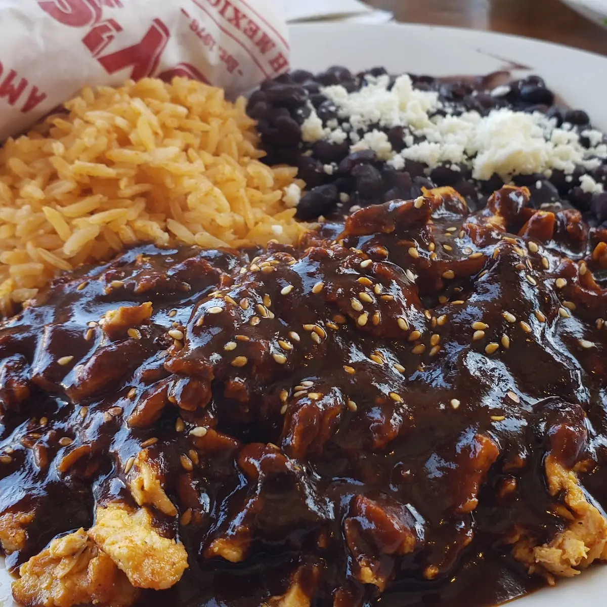 Chicken Mole with Black Beans and Rice