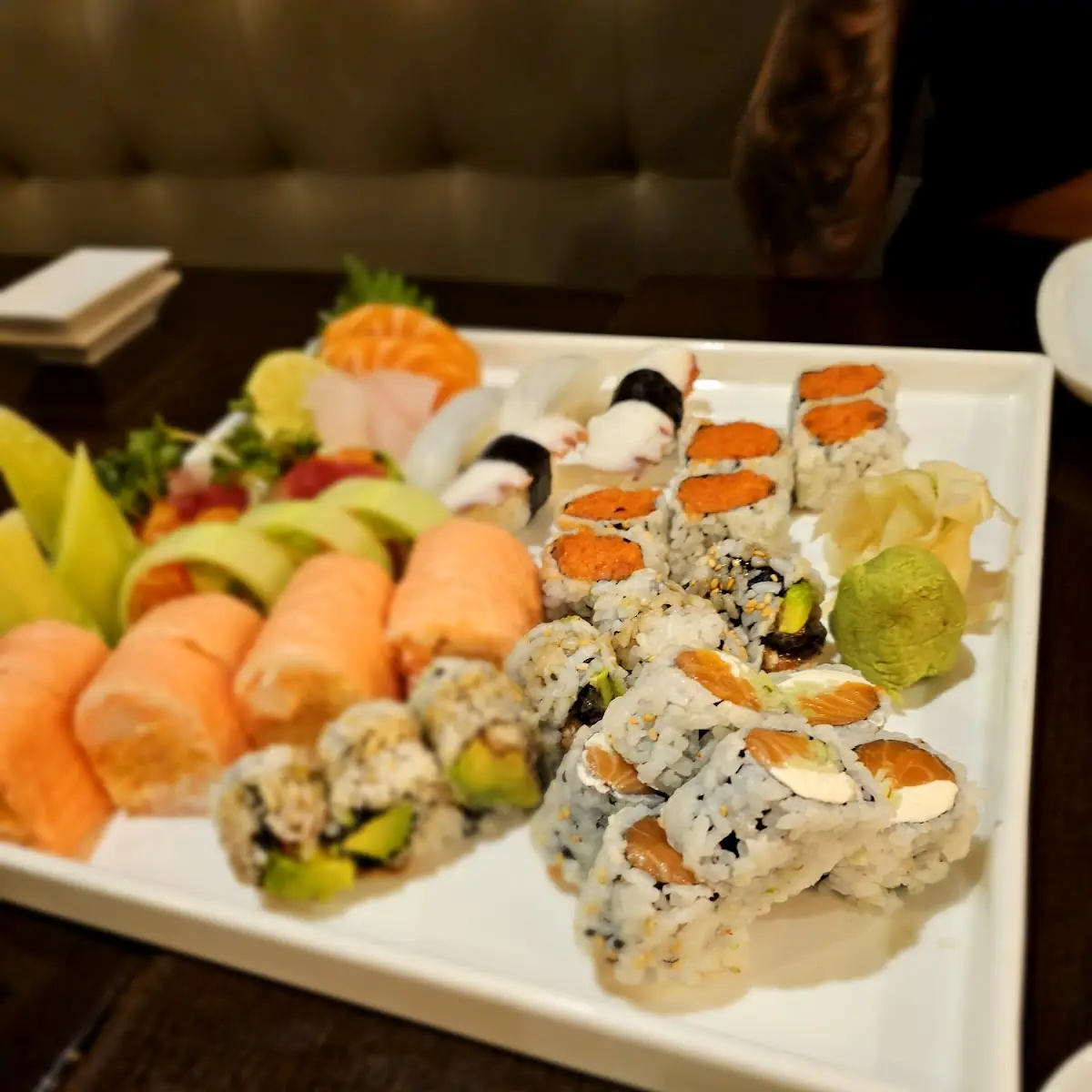 Mixed Sushi Rolls and Salmon Teriyaki