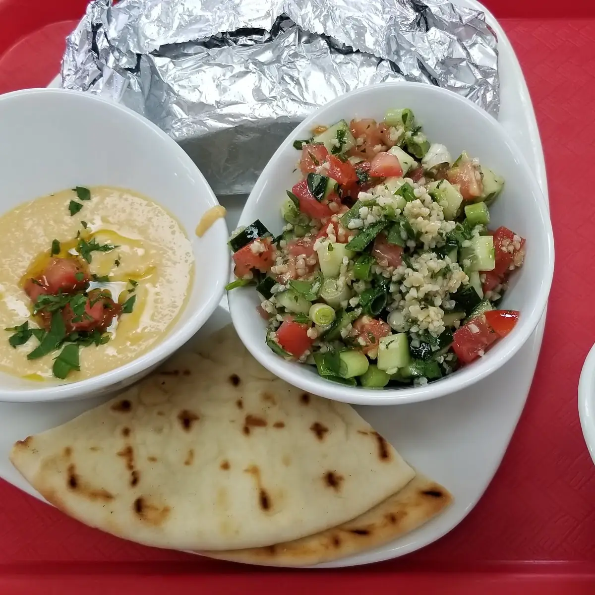 Lentil Soup and Falafel