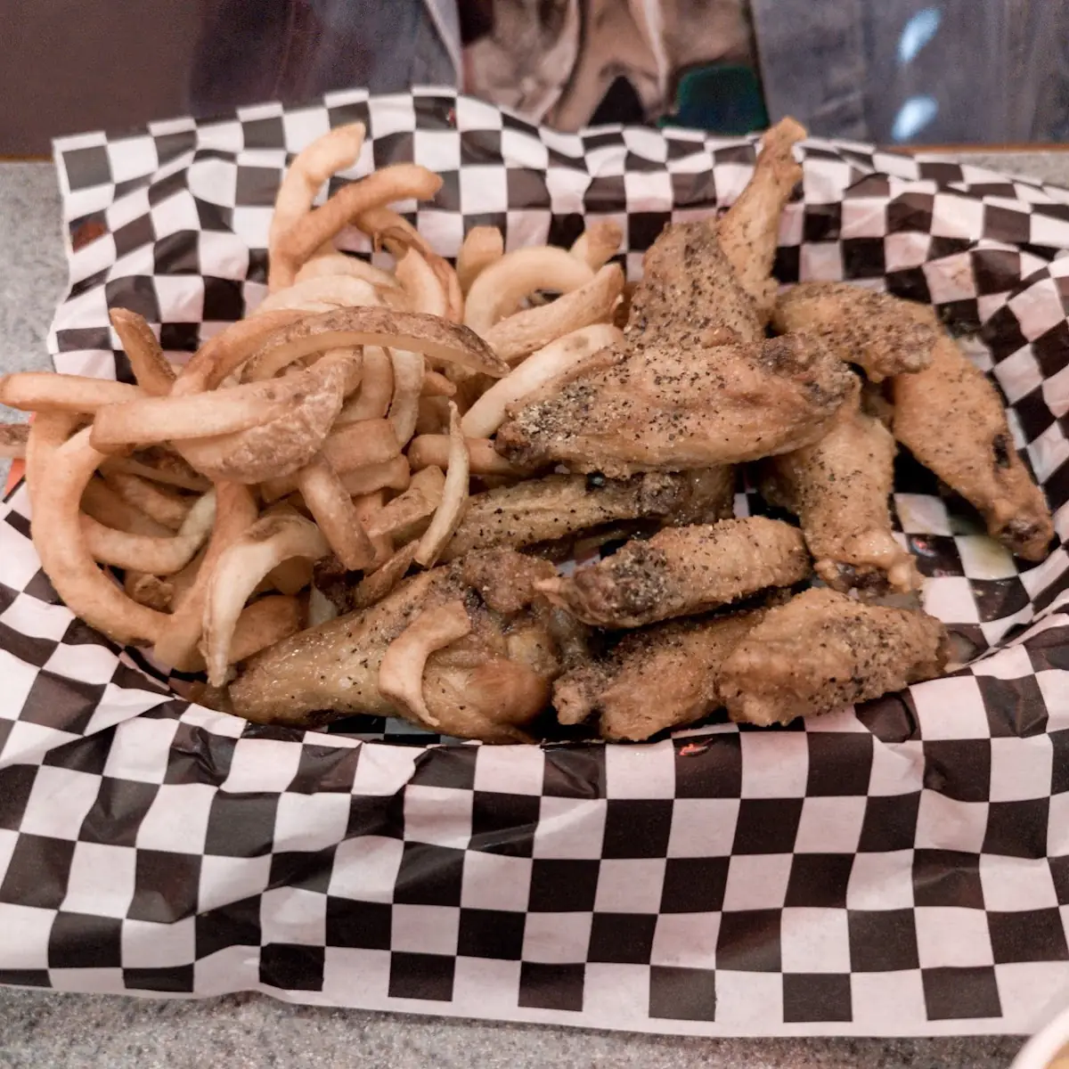Lemon Pepper Wings and Fries