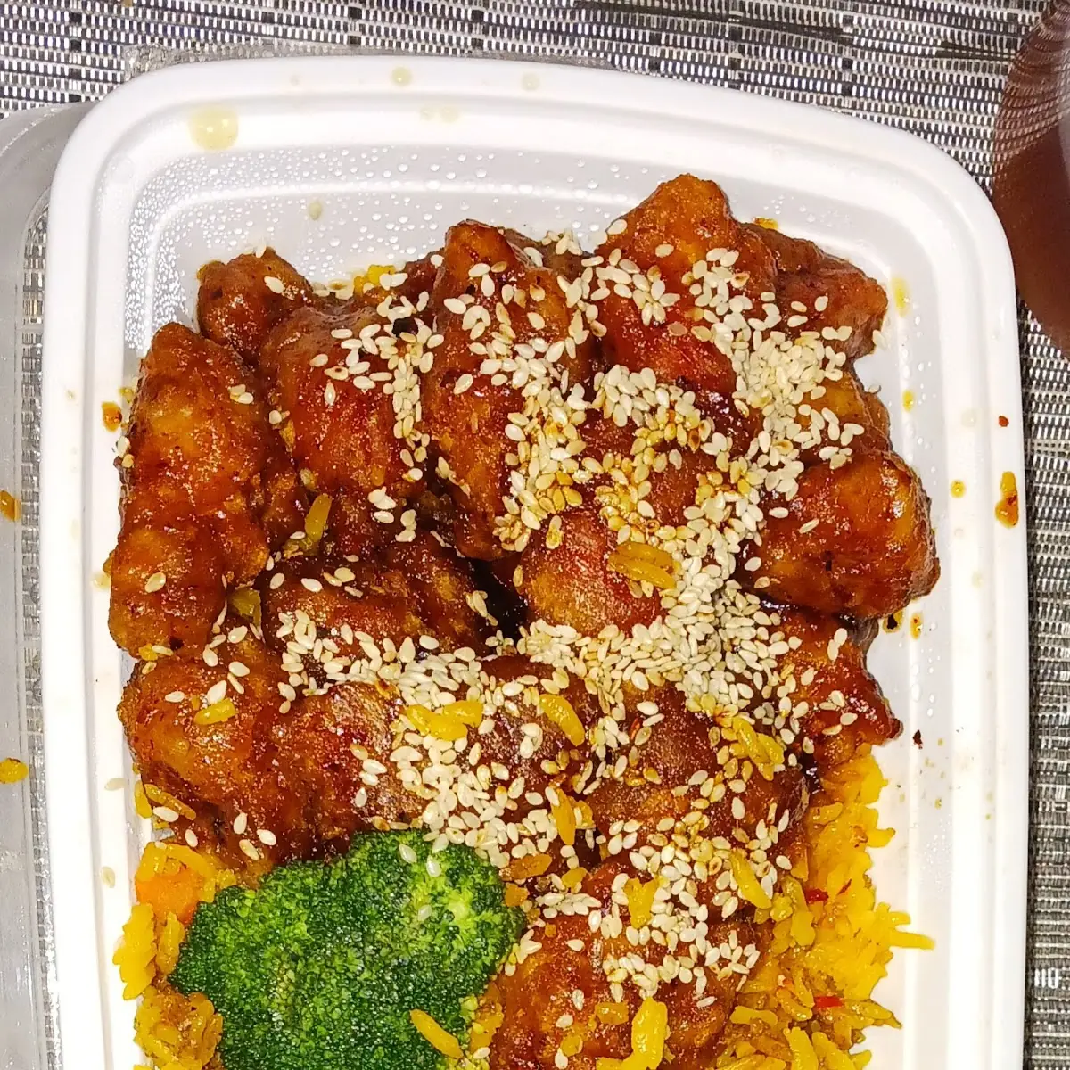 Sesame Chicken with Pork Fried Rice