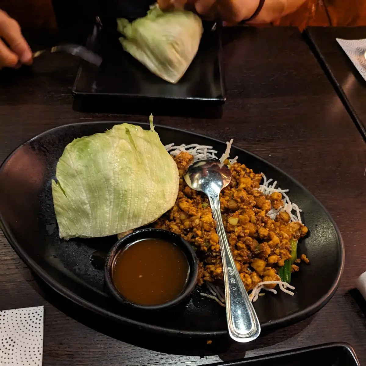 Chicken and Lettuce Wrap Appetizer