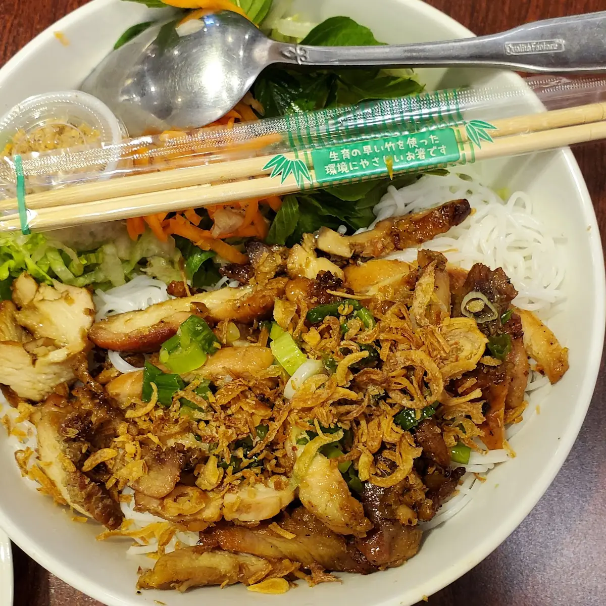V27 -  Grilled Salmon Vermicellis (Bun Ca Hoi Nuong)