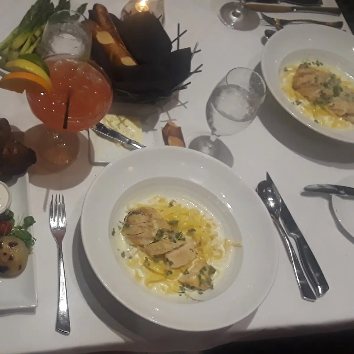 18oz Prime Rib and Chicken Alfredo
