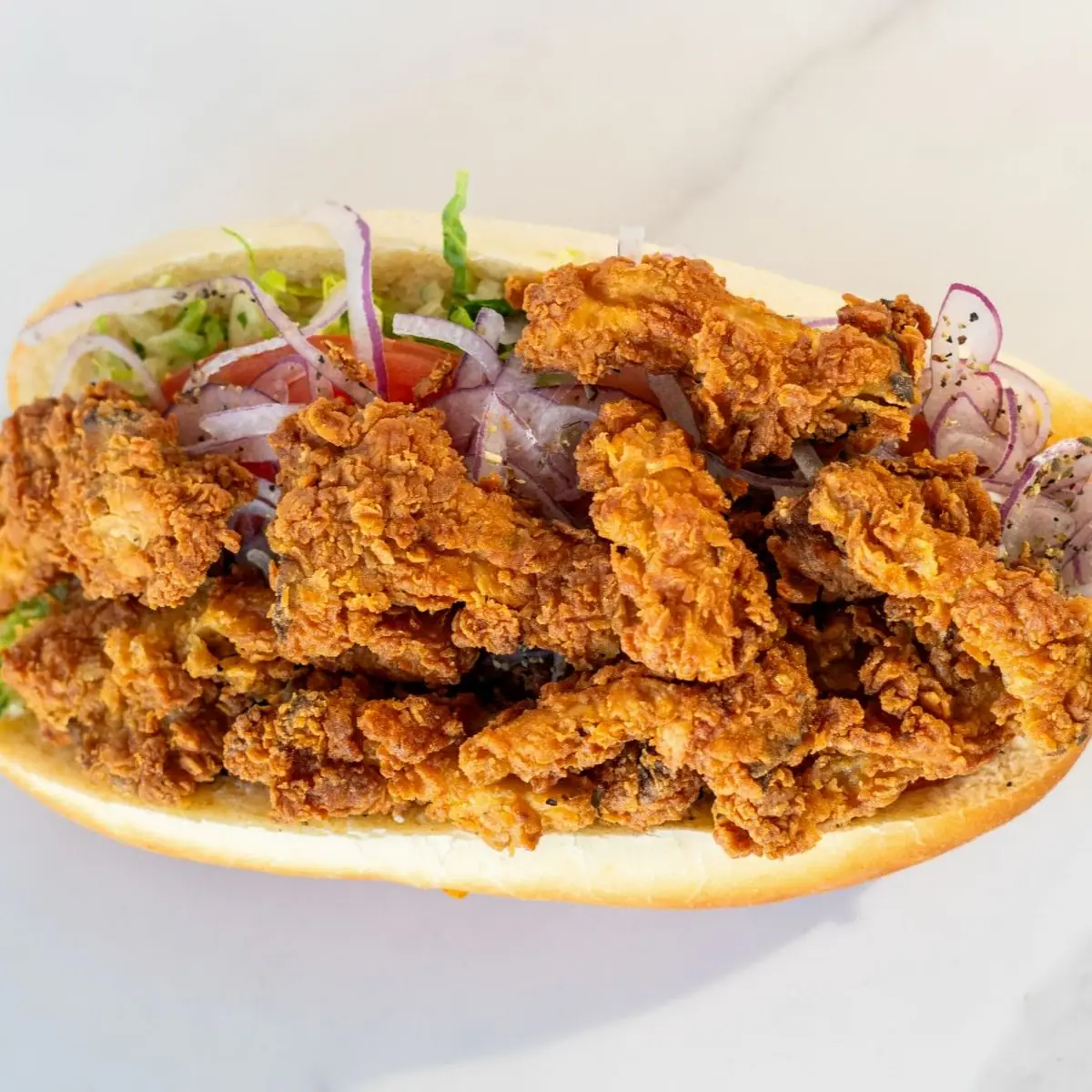 Fried Oyster Mushroom Hero