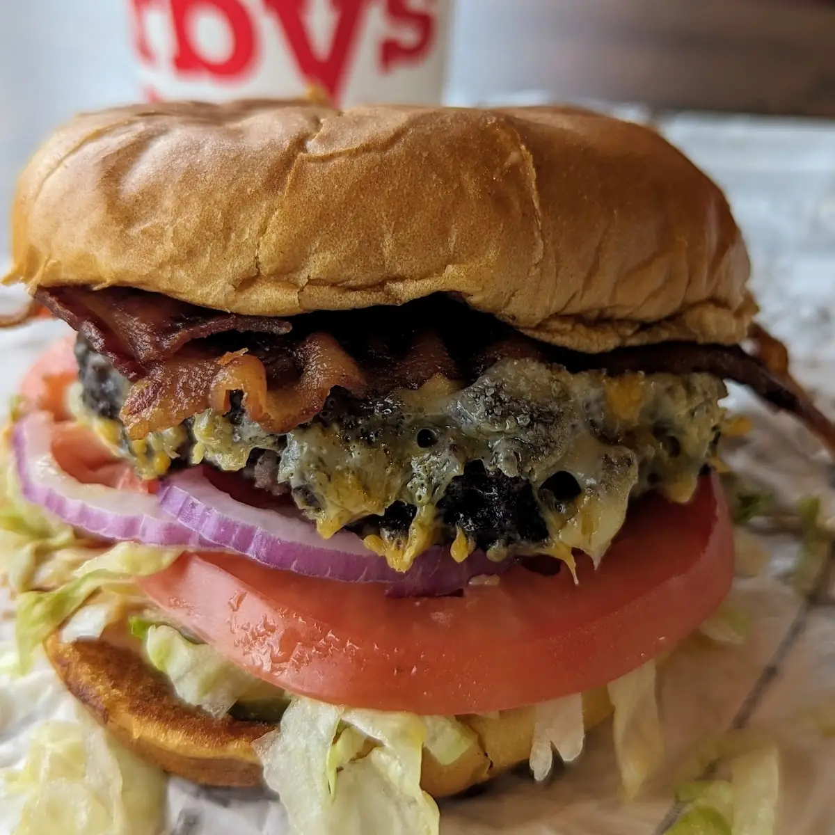Double Big Cheesy Bacon Burger