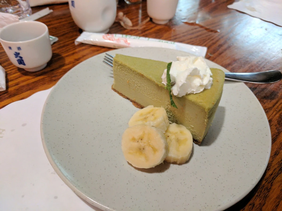 Green Tea Cheesecake, Toshi Japanese Restaurant