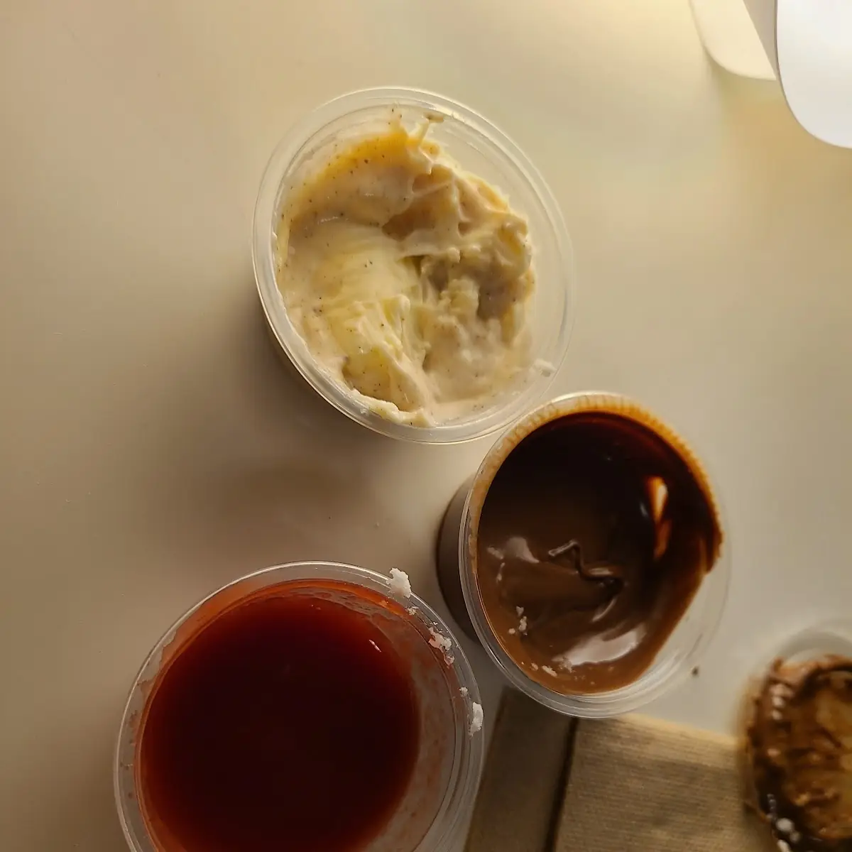 Cinnamon Cream Cheese Nutella and Raspberry Dipping Sauces for Beignets