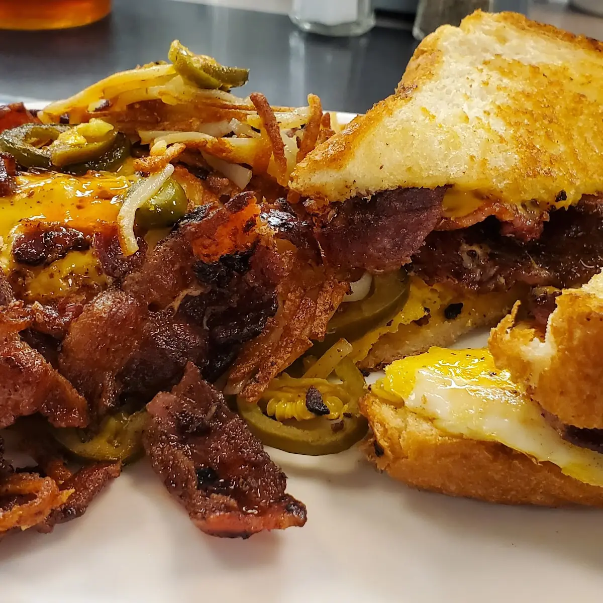Texas Bacon Egg and Cheese Melt Plate