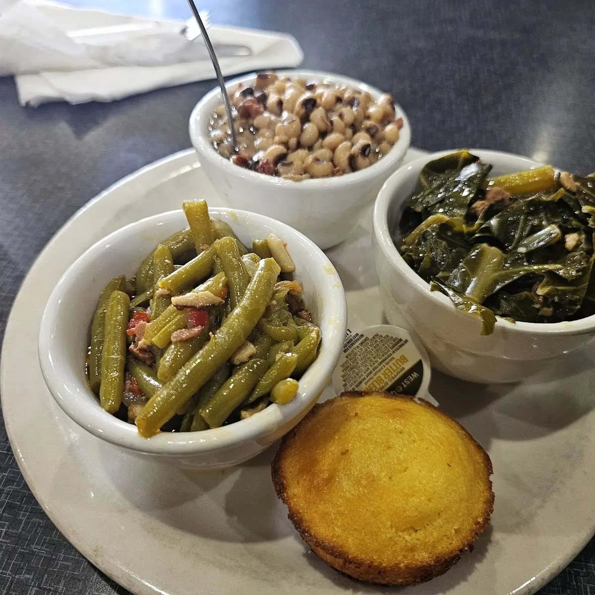 Fried Pork Chops Mac and Cheese Collard Greens