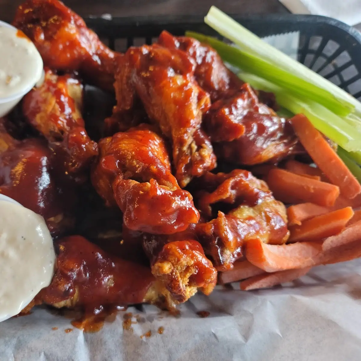 Bone in Wings w BBQ Sauce