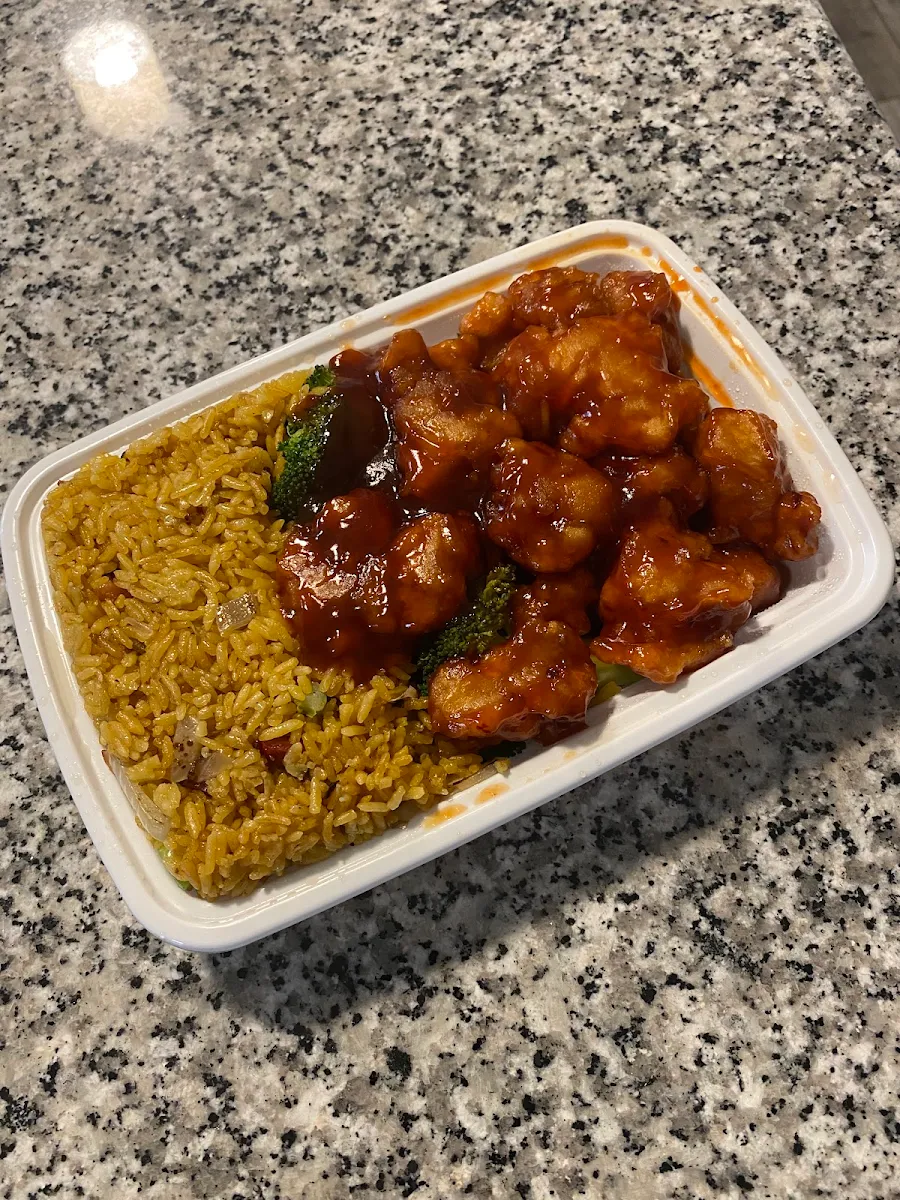 General TSO’S Chicken with Pork Fried Rice