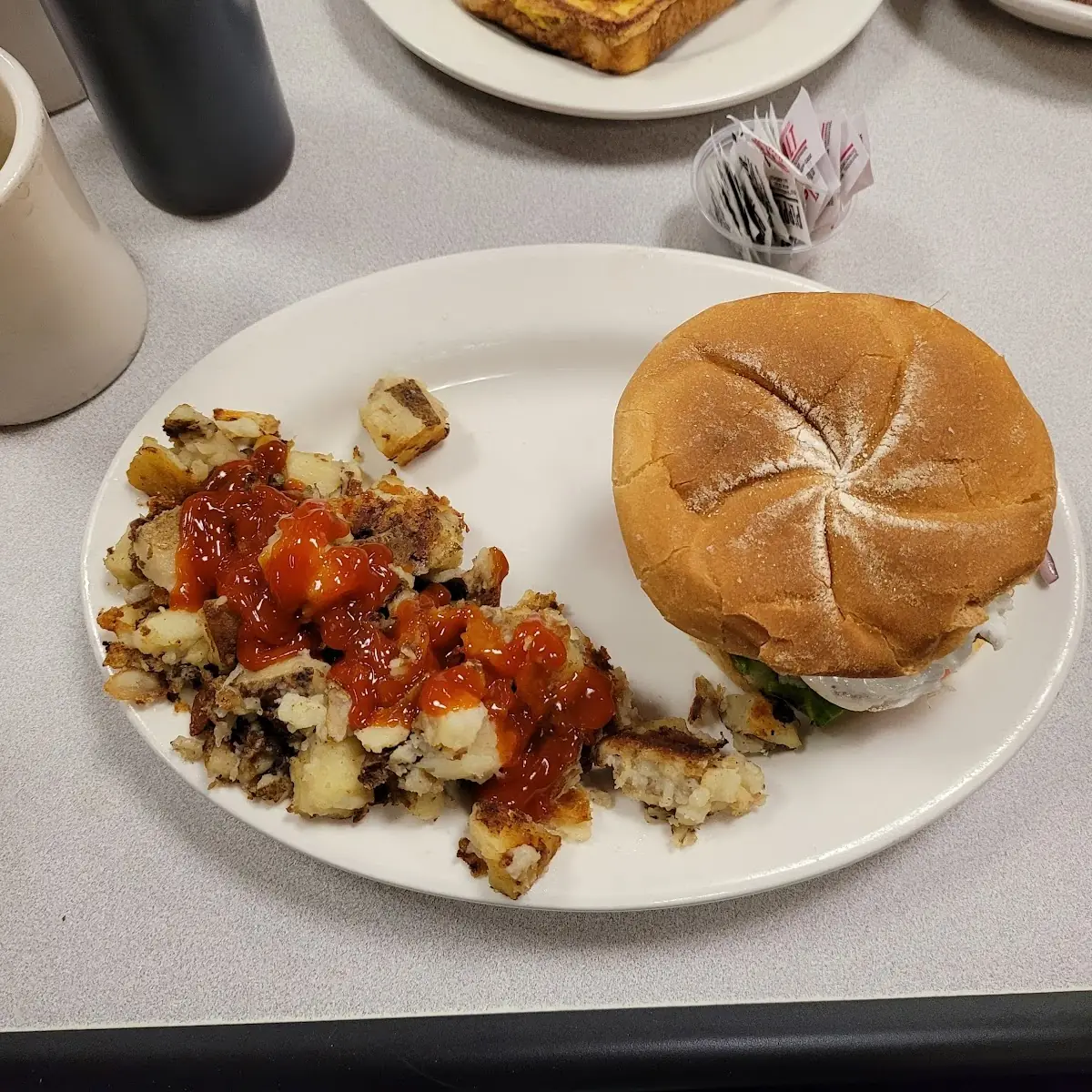 Beakfast Burger and Friebr