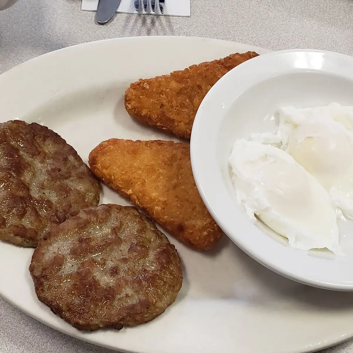 Poached Egg Sausage Patties